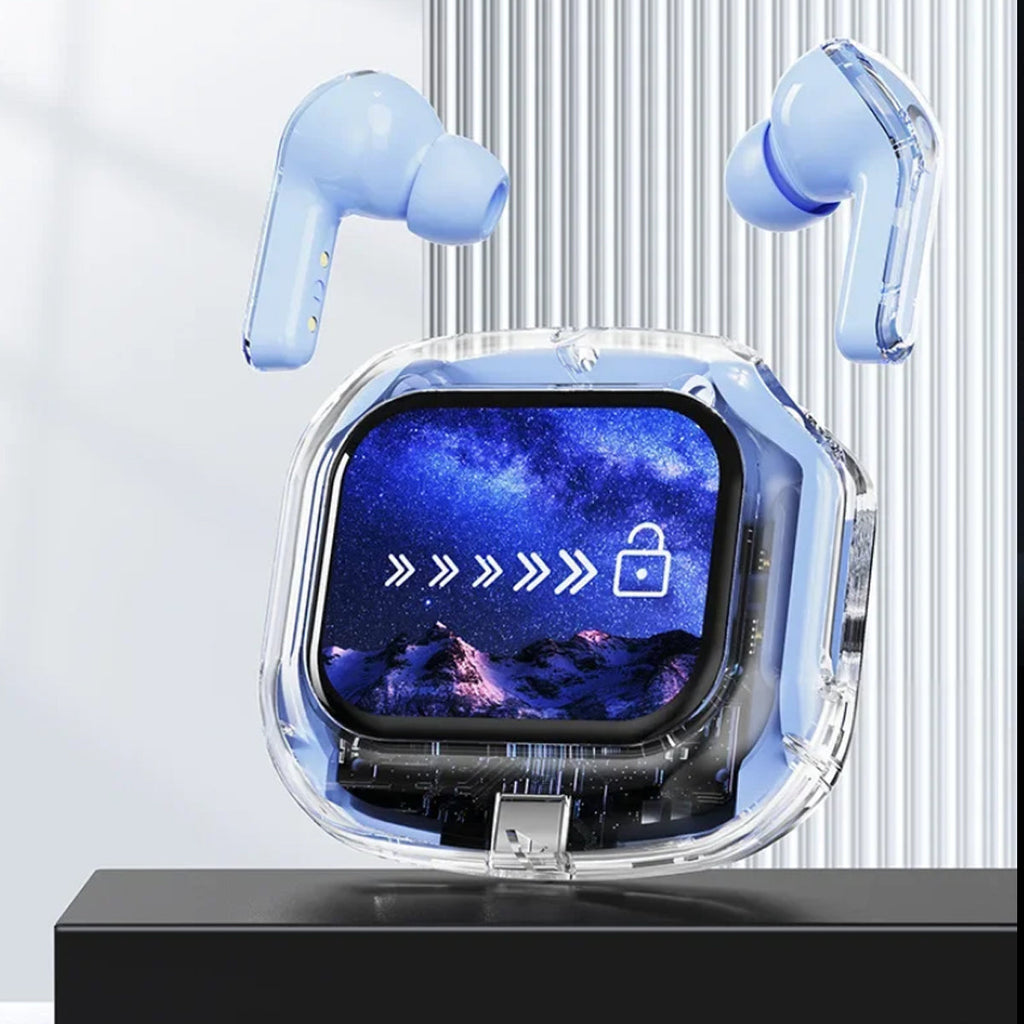 Clear Sound Meets Glassy Screen Futuristic Wireless Bluetooth Headphones Vista Shops